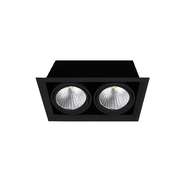 Светильник светодиодный карданный 2x30W 4000K | 4800Lm Чёрный | FL-LED Grille-111-3 | - FOTON LIGHTING