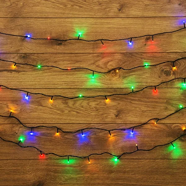 Гирлянда | Твинкл Лайт 15м | МУЛЬТИКОЛОР | 120 LED 8 режимов 220V | Тёмно-зелёный ПВХ | - NEON-NIGHT