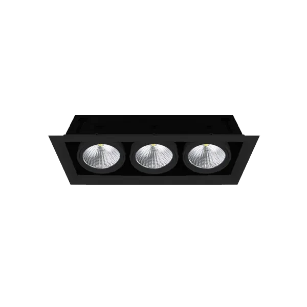 Светильник светодиодный карданный 3x30W 3000K | 7200Lm Чёрный | FL-LED Grille-111-3 | - FOTON LIGHTING
