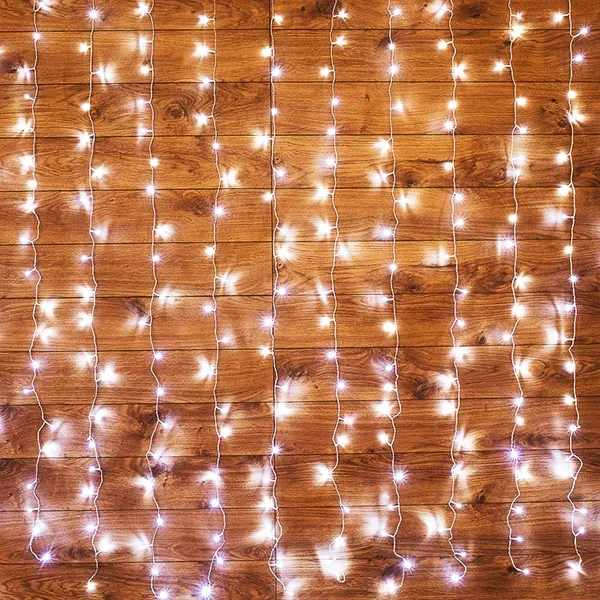 Гирлянда | Дождь 3х2м | БЕЛЫЙ | 240 LED 1 режим (динамичный) 220V | Прозрачный провод | - NEON-NIGHT