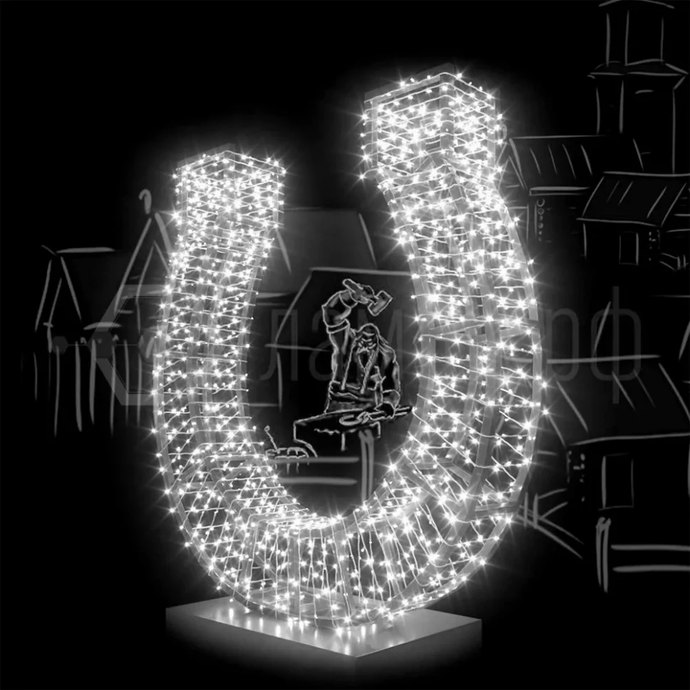 Гирлянда | Нить 10м | БЕЛЫЙ | Статичная 220V IP65 | Белый провод | - RICH LED