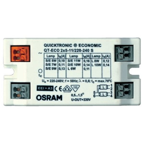 ЭПРА QT ECO 2X5-11/220-240S 80x40x22 4050300821504