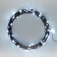 Гирлянда | Роса 20м | БЕЛЫЙ | 200 LED 8 режимов 220V | Зелёный провод Металл | - NEON-NIGHT