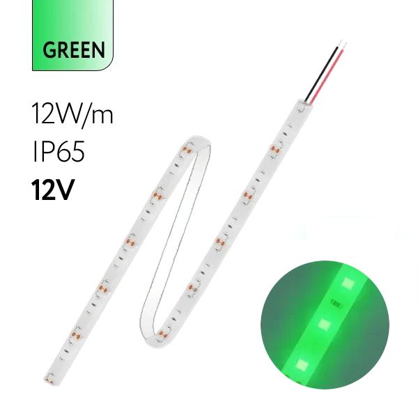 FL-Strip 2835 | 12V IP65 GREEN 12W/m 1250Lm/m | Катушка - 5 метров | - Светодиодная лента FOTON LIGHTING