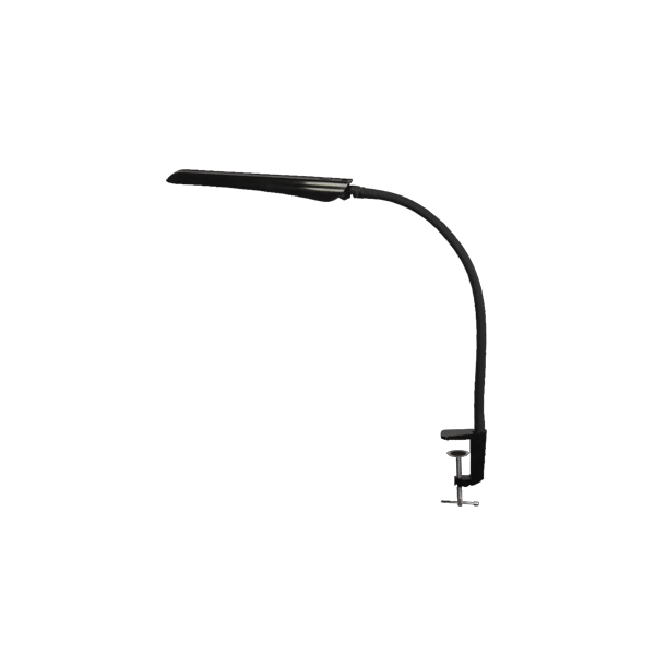Настольный светильник на струбцине Гермес СШ | LED, 8Вт/4000К | Чёрный, сенсорный выключатель, металлическая струбцина | - ТРАНСВИТ
