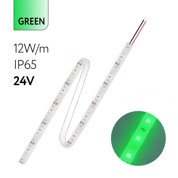 FL-Strip 2835 | 24V IP65 GREEN 12W/m 1250Lm/m | Катушка - 5 метров | - Светодиодная лента FOTON LIGHTING